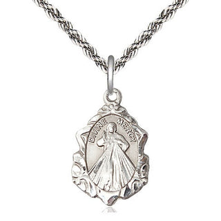 Sterling Silver Divine Mercy Medal Religious Jewelry Engraved Catholic Saint Jewelry