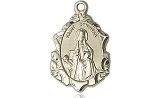 14kt Gold Saint Dymphna Medal Engraved Catholic Saint Jewelry