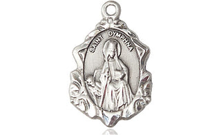 Sterling Silver Saint Dymphna Medal Religious Jewelry Engraved Catholic Saint Jewelry