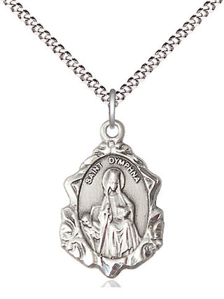 Sterling Silver Saint Dymphna Medal Religious Jewelry Engraved Catholic Saint Jewelry