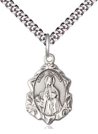 Sterling Silver Saint Dymphna Medal Religious Jewelry Engraved Catholic Saint Jewelry