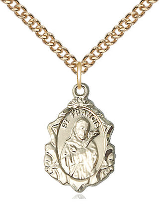 14kt Gold Filled Saint Francis Medal Religious Jewelry Engraved Catholic Saint Jewelry