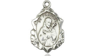 Pewter Saint Francis Medal Engraved Catholic Saint Jewelry