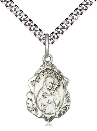 Pewter Saint Francis Medal Religious Jewelry Engraved Catholic Saint Jewelry