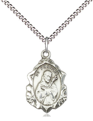 Sterling Silver Saint Francis Medal Religious Jewelry Engraved Catholic Saint Jewelry