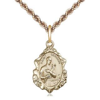 14kt Gold Saint Gerard Medal Engraved Catholic Saint Jewelry