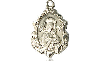 14kt Gold Filled Our Lady of Perpetual Help Medal Engraved Catholic Saint Jewelry