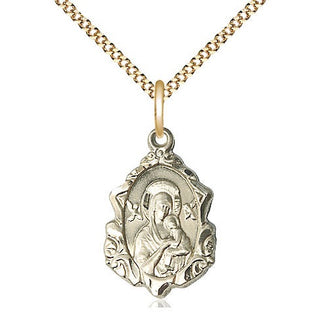 14kt Gold Filled Our Lady of Perpetual Help Medal Religious Jewelry Engraved Catholic Saint Jewelry