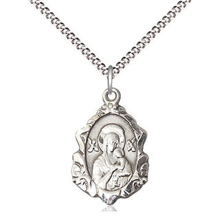Sterling Silver Our Lady of Perpetual Help Medal Religious Jewelry Engraved Catholic Saint Jewelry