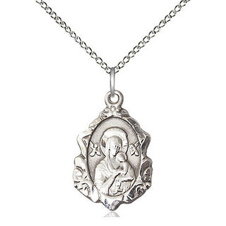 Sterling Silver Our Lady of Perpetual Help Medal Religious Jewelry Engraved Catholic Saint Jewelry