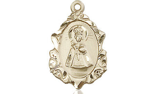 14kt Gold Filled Infant of Prague Medal Engraved Catholic Saint Jewelry