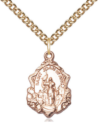 14kt Gold Filled Saint Joan of Arc Medal Religious Jewelry Engraved Catholic Saint Jewelry