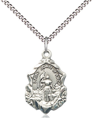 Sterling Silver Saint Joan of Arc Medal Religious Jewelry Engraved Catholic Saint Jewelry