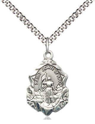 Sterling Silver Saint Joan of Arc Medal Religious Jewelry Engraved Catholic Saint Jewelry