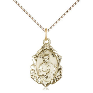 14kt Gold Filled Saint Jude Medal Religious Jewelry Engraved Catholic Saint Jewelry