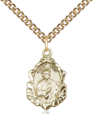 14kt Gold Filled Saint Jude Medal Religious Jewelry Engraved Catholic Saint Jewelry