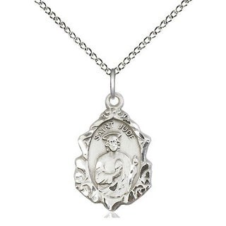 Sterling Silver Saint Jude Medal Religious Jewelry Engraved Catholic Saint Jewelry
