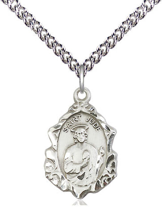 Sterling Silver Saint Jude Medal Religious Jewelry Engraved Catholic Saint Jewelry