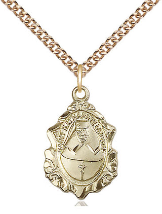 14kt Gold Saint Katharine Drexel Medal Engraved Catholic Saint Jewelry