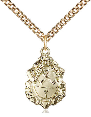 14kt Gold Saint Katharine Drexel Medal Engraved Catholic Saint Jewelry