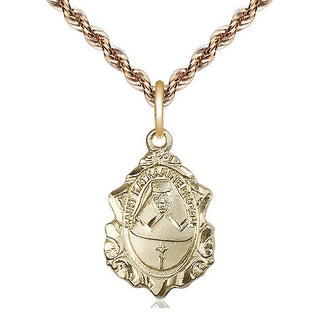 14kt Gold Saint Katharine Drexel Medal Engraved Catholic Saint Jewelry