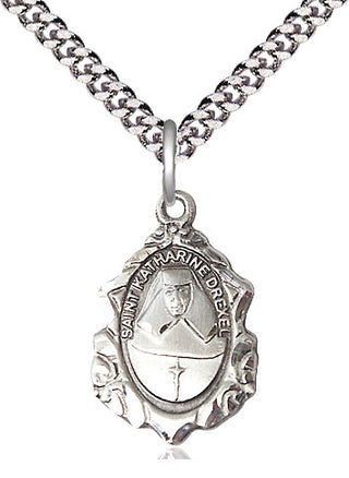 Sterling Silver Saint Katharine Drexel Medal Religious Jewelry Engraved Catholic Saint Jewelry