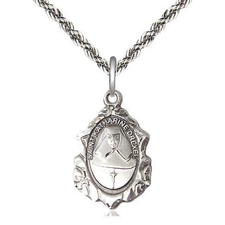 Sterling Silver Saint Katharine Drexel Medal Religious Jewelry Engraved Catholic Saint Jewelry