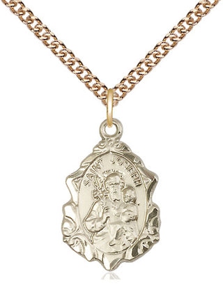 14kt Gold Filled Saint Joseph Medal Religious Jewelry Engraved Catholic Saint Jewelry