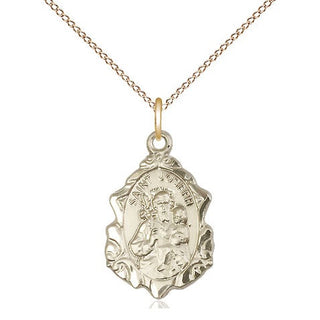 14kt Gold Saint Joseph Medal Engraved Catholic Saint Jewelry