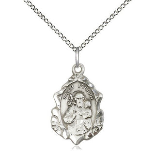 Sterling Silver Saint Joseph Medal Religious Jewelry Engraved Catholic Saint Jewelry