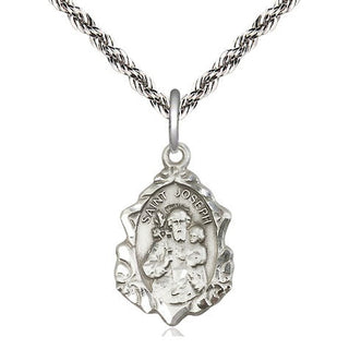 Sterling Silver Saint Joseph Medal Religious Jewelry Engraved Catholic Saint Jewelry