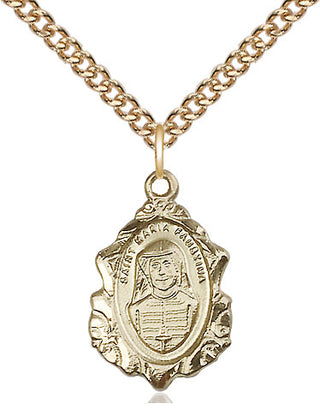 14kt Gold Filled Maria Faustina Medal Religious Jewelry Engraved Catholic Saint Jewelry