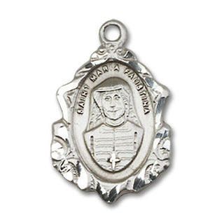 Sterling Silver Maria Faustina Medal Engraved Catholic Saint Jewelry