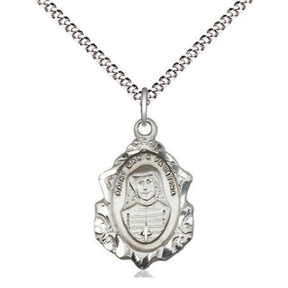 Sterling Silver Maria Faustina Medal Religious Jewelry Engraved Catholic Saint Jewelry