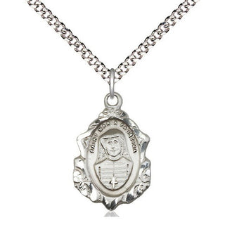 Sterling Silver Maria Faustina Medal Religious Jewelry Engraved Catholic Saint Jewelry