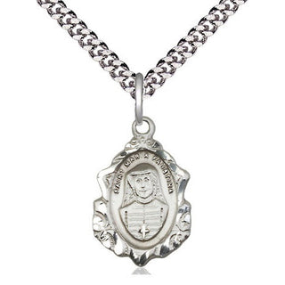 Sterling Silver Maria Faustina Medal Religious Jewelry Engraved Catholic Saint Jewelry