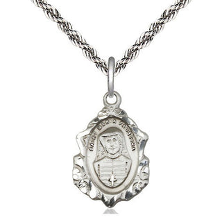 Sterling Silver Maria Faustina Medal Religious Jewelry Engraved Catholic Saint Jewelry