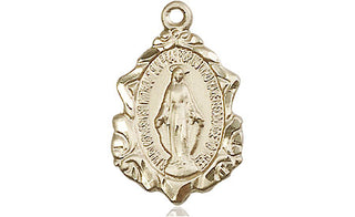 14kt Gold Filled Miraculous Medal Engraved Catholic Saint Jewelry