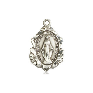 Pewter Miraculous Medal Engraved Catholic Saint Jewelry