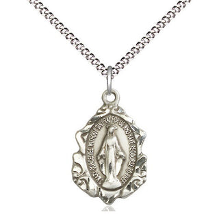 Pewter Miraculous Medal Religious Jewelry Engraved Catholic Saint Jewelry