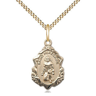 14kt Gold Filled Saint Peregrine Medal Religious Jewelry Engraved Catholic Saint Jewelry