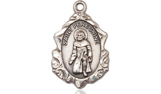 Sterling Silver Saint Peregrine Medal Religious Jewelry Engraved Catholic Saint Jewelry