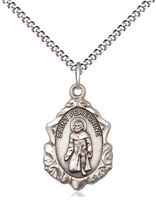 Sterling Silver Saint Peregrine Medal Religious Jewelry Engraved Catholic Saint Jewelry