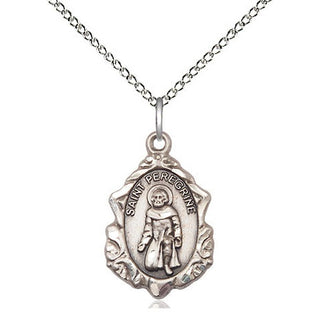 Sterling Silver Saint Peregrine Medal Religious Jewelry Engraved Catholic Saint Jewelry
