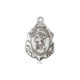 Sterling Silver Saint Michael the Archangel Medal Religious Jewelry Engraved Catholic Saint Jewelry