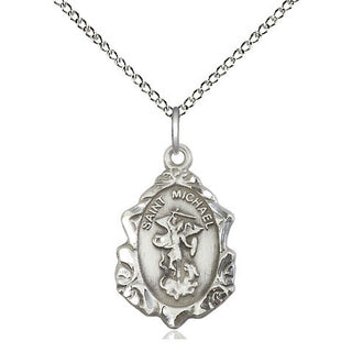 Sterling Silver Saint Michael the Archangel Medal Religious Jewelry Engraved Catholic Saint Jewelry