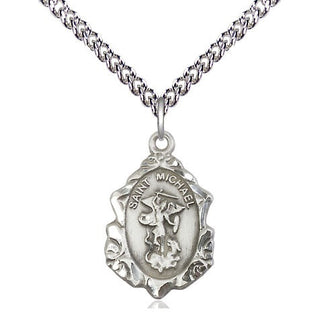 Sterling Silver Saint Michael the Archangel Medal Religious Jewelry Engraved Catholic Saint Jewelry