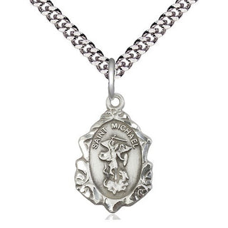 Sterling Silver Saint Michael the Archangel Medal Religious Jewelry Engraved Catholic Saint Jewelry