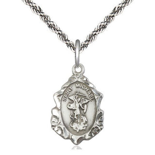 Sterling Silver Saint Michael the Archangel Medal Religious Jewelry Engraved Catholic Saint Jewelry