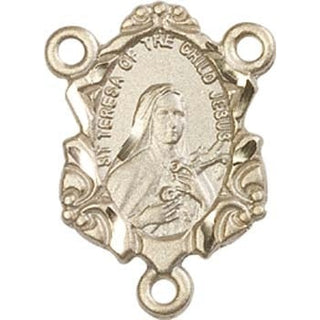 14kt Gold Saint Teresa Rosary Center Rosary Center Engraved Catholic Saint Jewelry